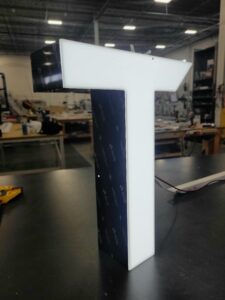 White T as a 3D Channel Letter