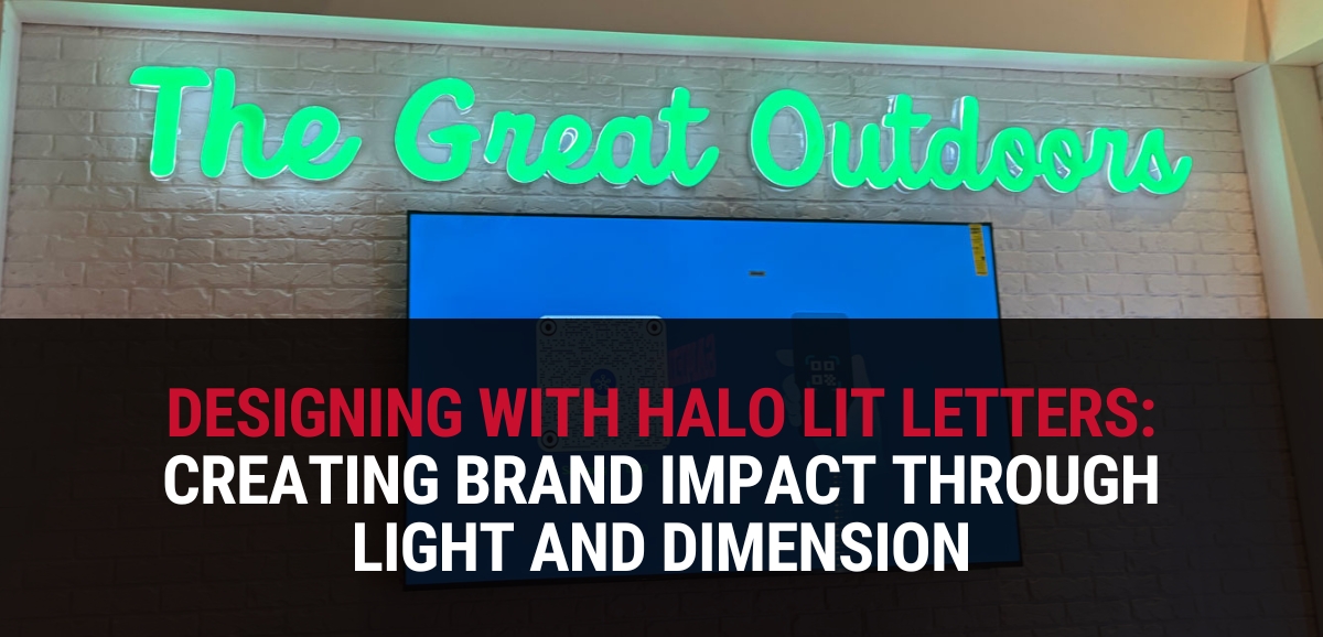 Halo Lit GlowUp letters that say The Great Outdoors